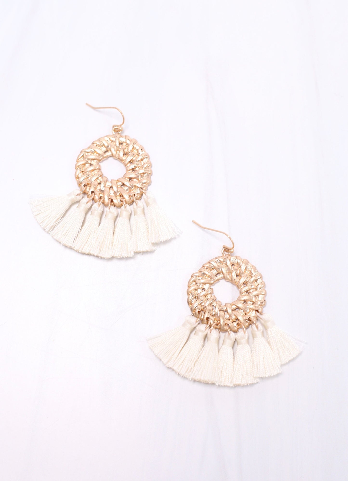 Cheshire Tassel Drop Earring IVORY - Caroline Hill