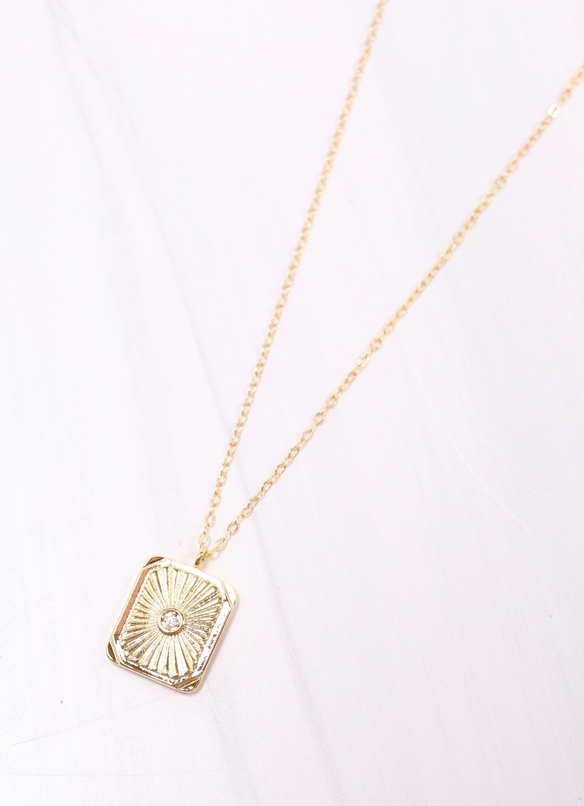 Cillian Plate Necklace GOLD - Caroline Hill