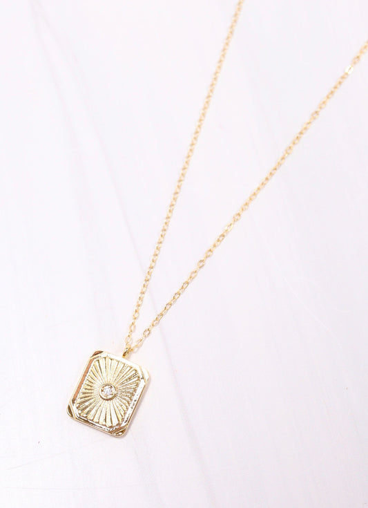 Cillian Plate Necklace GOLD - Caroline Hill