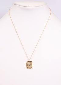 Cillian Plate Necklace GOLD - Caroline Hill