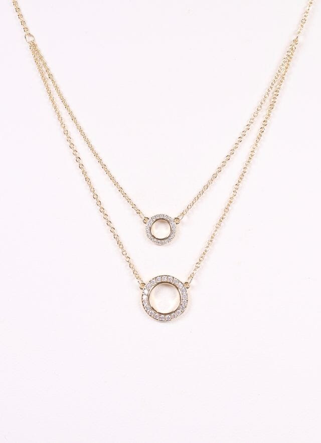 Cinthia Layered CZ Circles Necklace GOLD - Caroline Hill