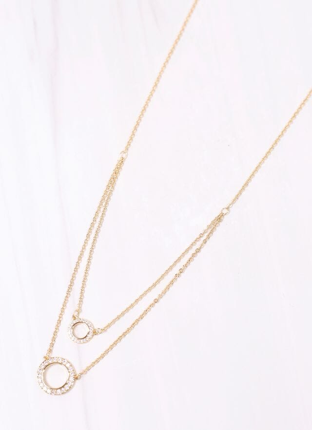 Cinthia Layered CZ Circles Necklace GOLD - Caroline Hill