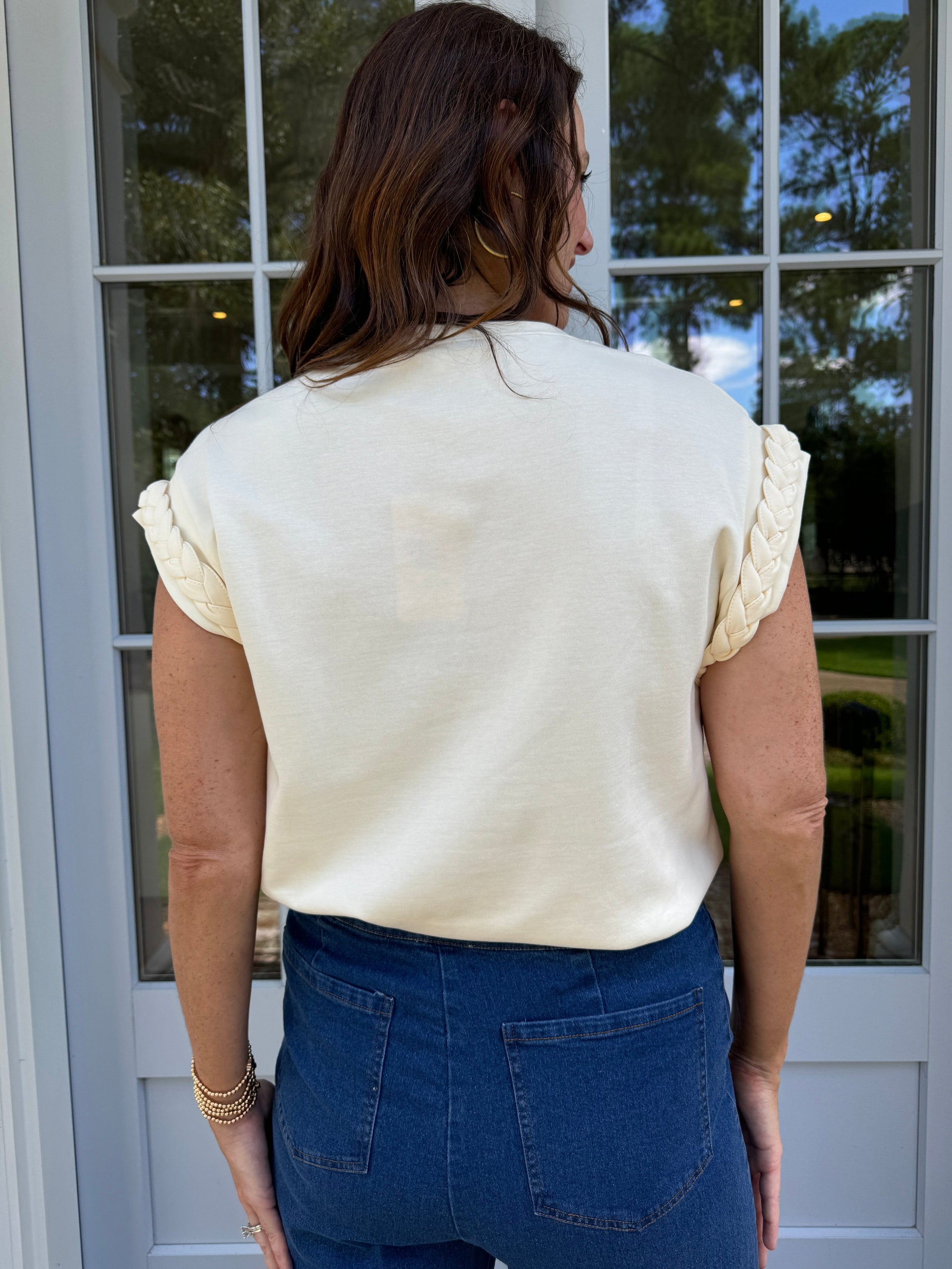 Comfort is Key Braided Cream Top - Caroline Hill