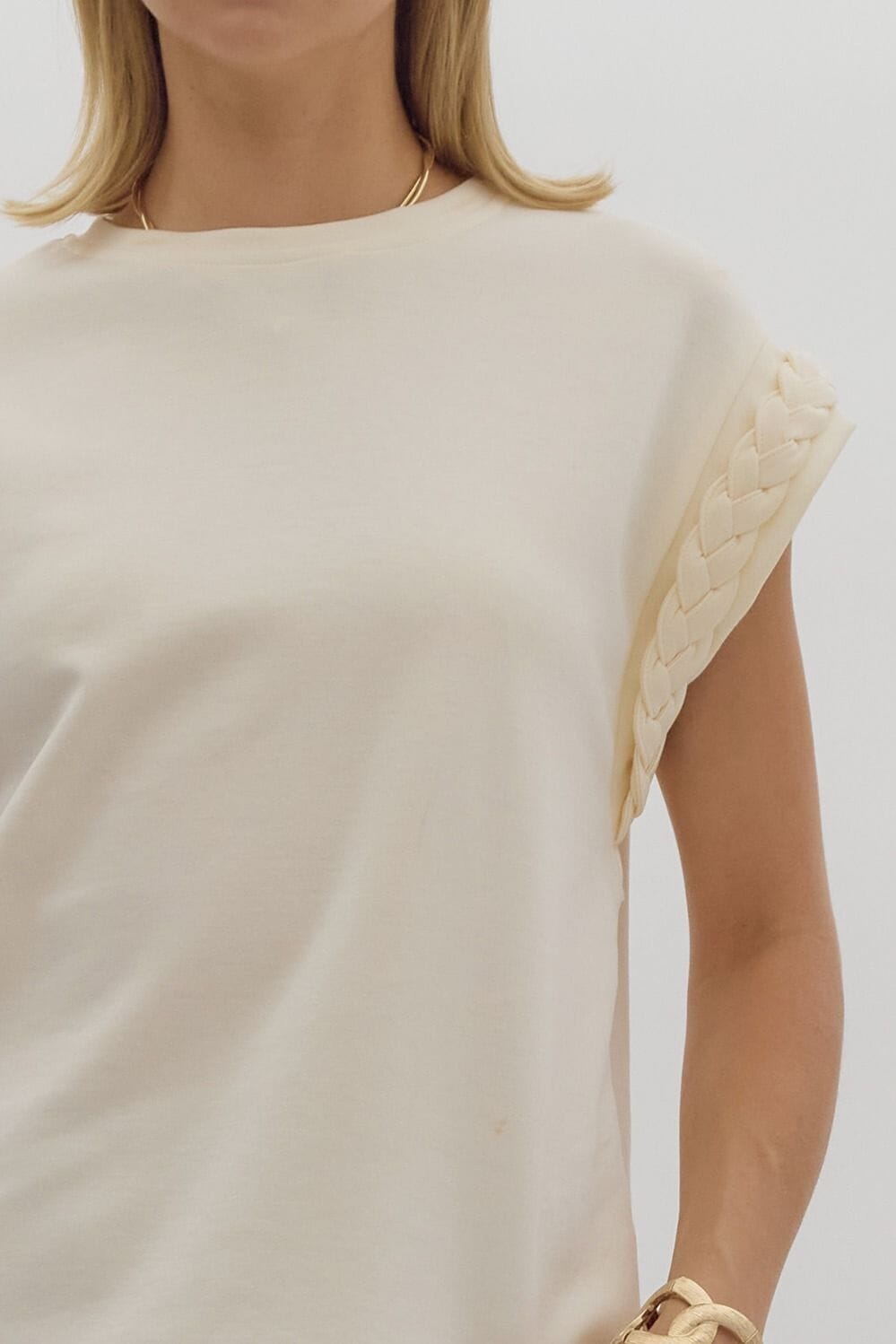 Comfort is Key Braided Cream Top - Caroline Hill