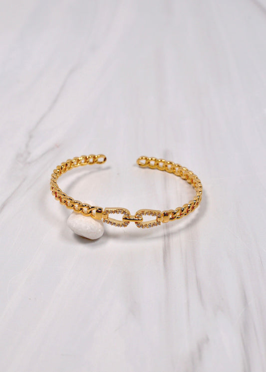 Corraville Link Bracelet with CZs GOLD - Caroline Hill