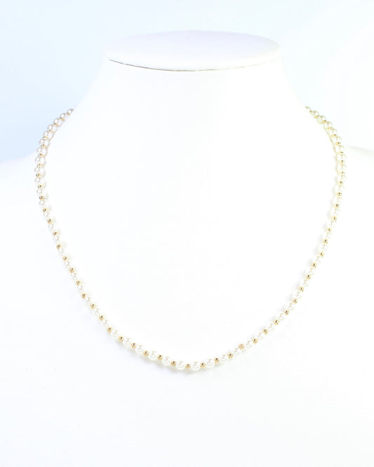Petersen Small Pearl Beaded Necklace Gold