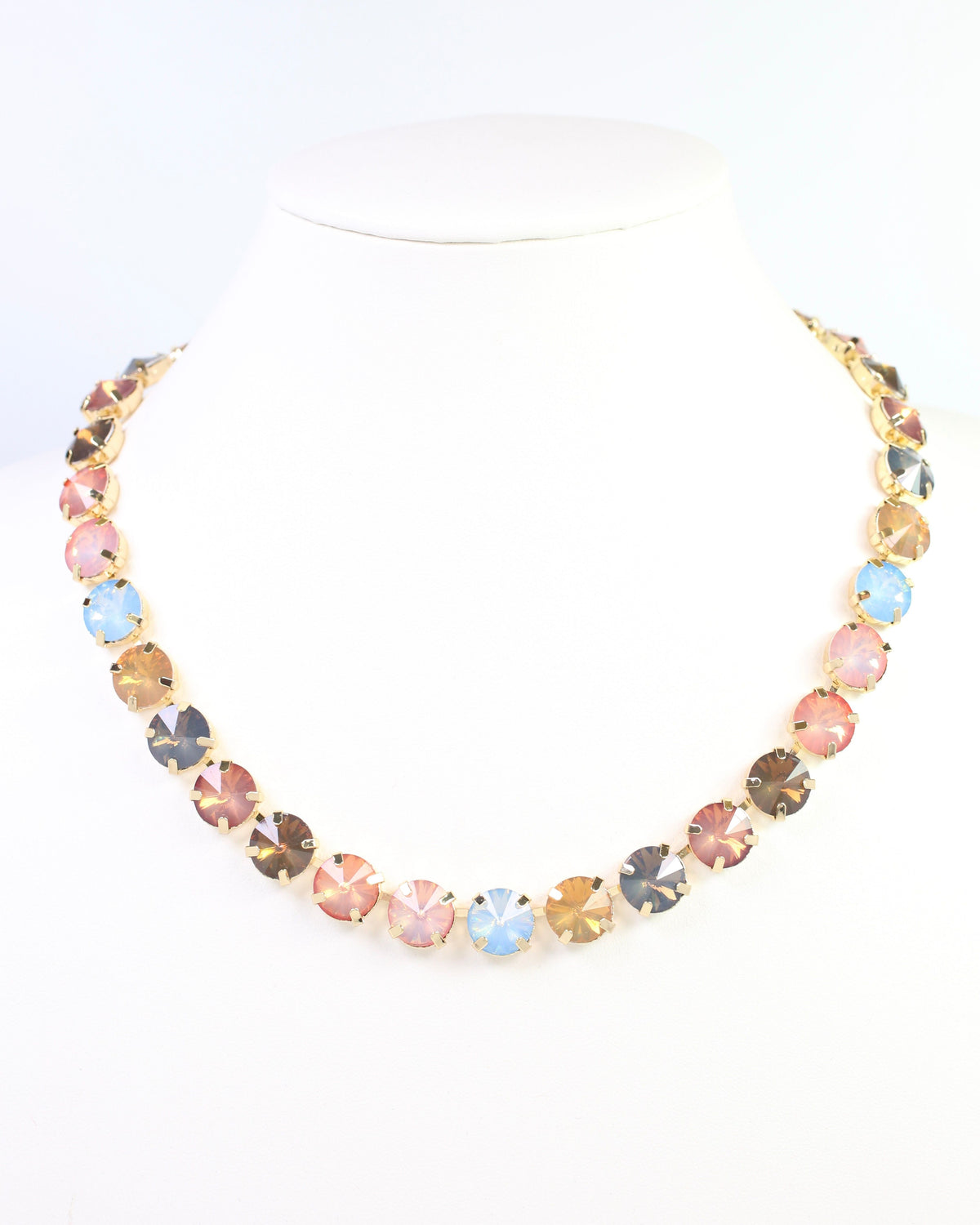 Harper Medium Rhinestone Necklace Earth Multi
