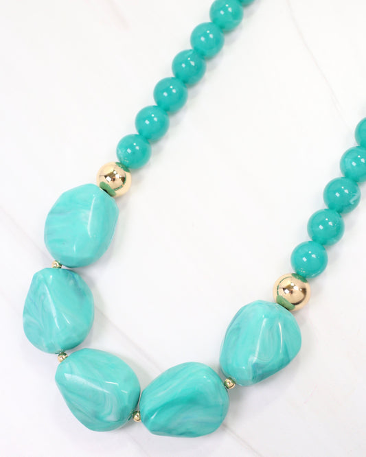 Emmitsburg Stone Beaded Necklace Turquoise