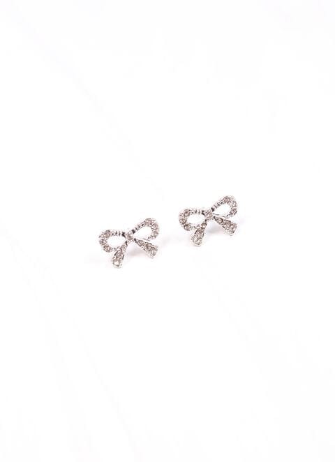 Crosbee CZ Bow Earring SILVER - Caroline Hill