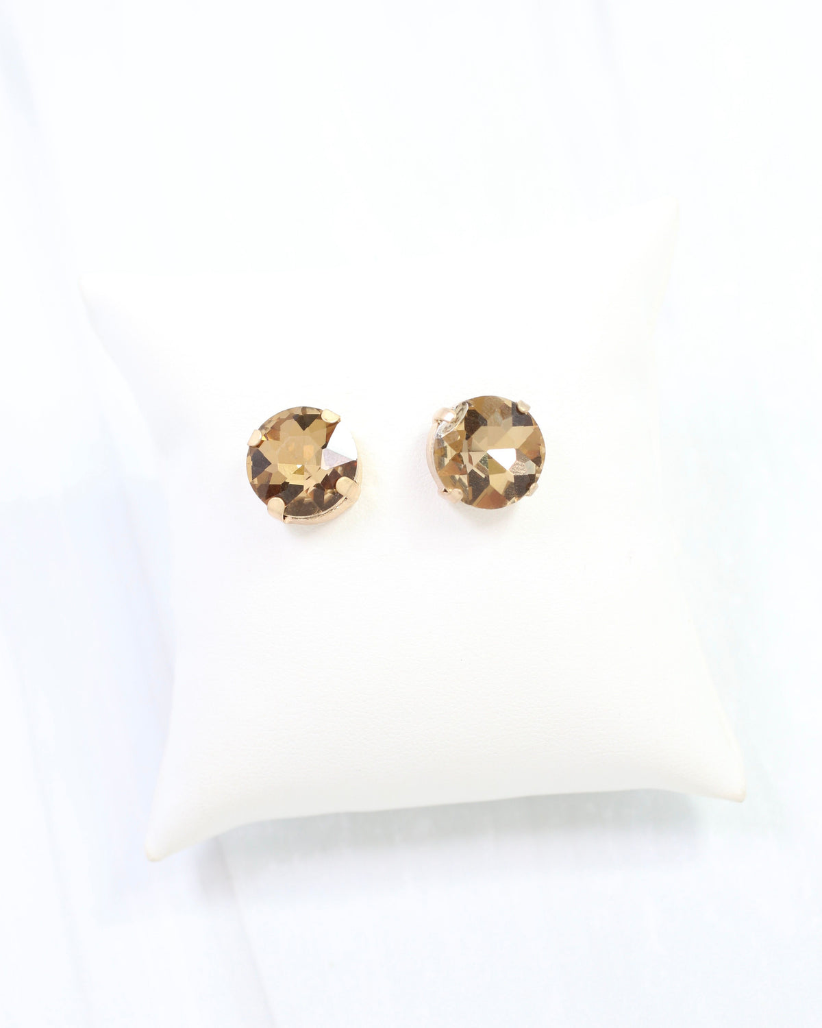 Andi Large Rhinestone Stud Earring Topaz