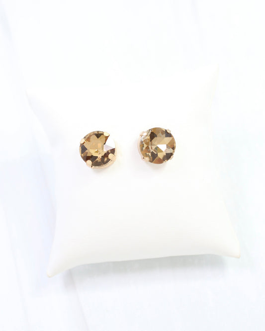 Andi Large Rhinestone Stud Earring Topaz