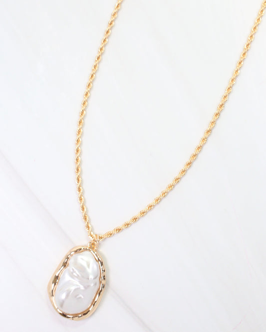 Mount Vernon Pearl Rope Chain Necklace Gold