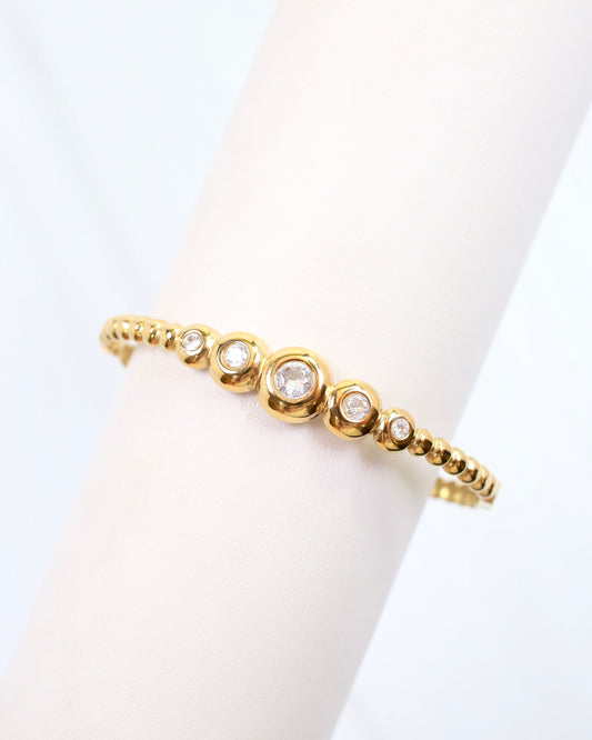 Brittany Textured Bangle WP Gold