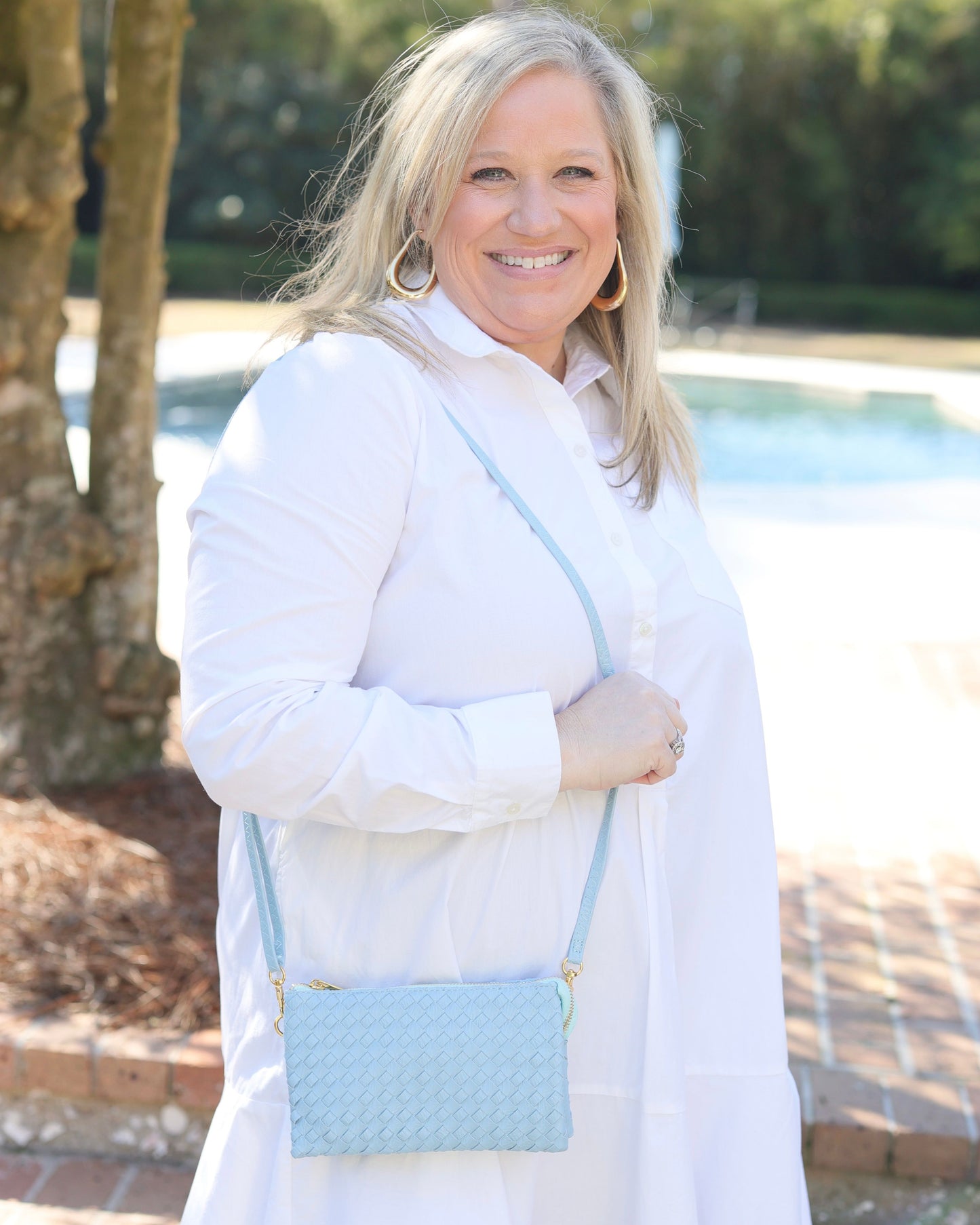 Liz Crossbody Bag Woven Blue