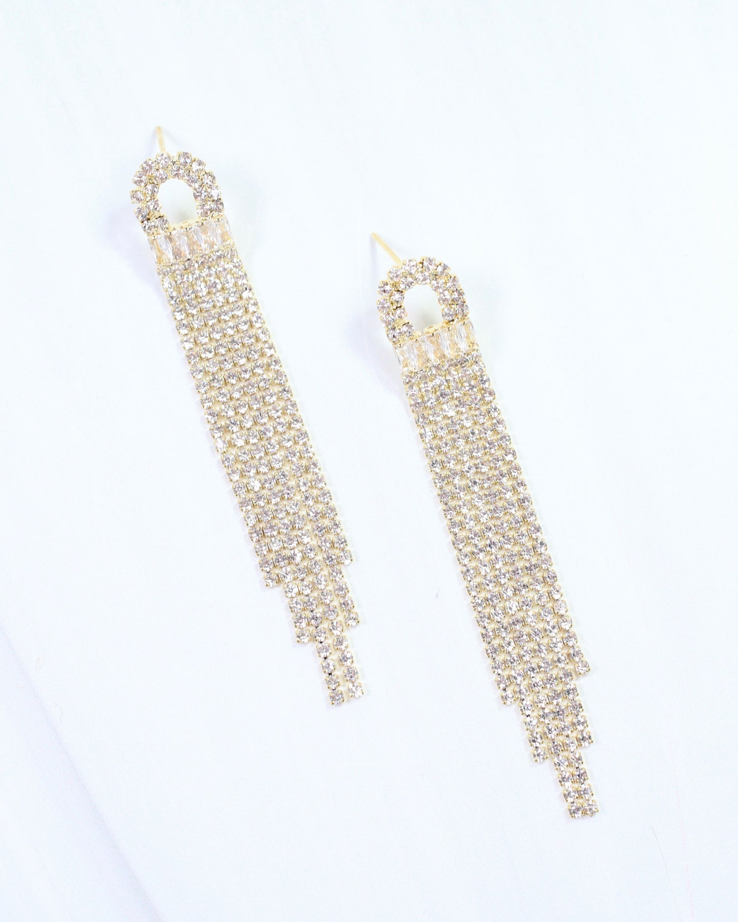 Kathrina Crystal Chandelier Post Earring Gold