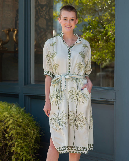 Briar Palm Tree Printed Dress