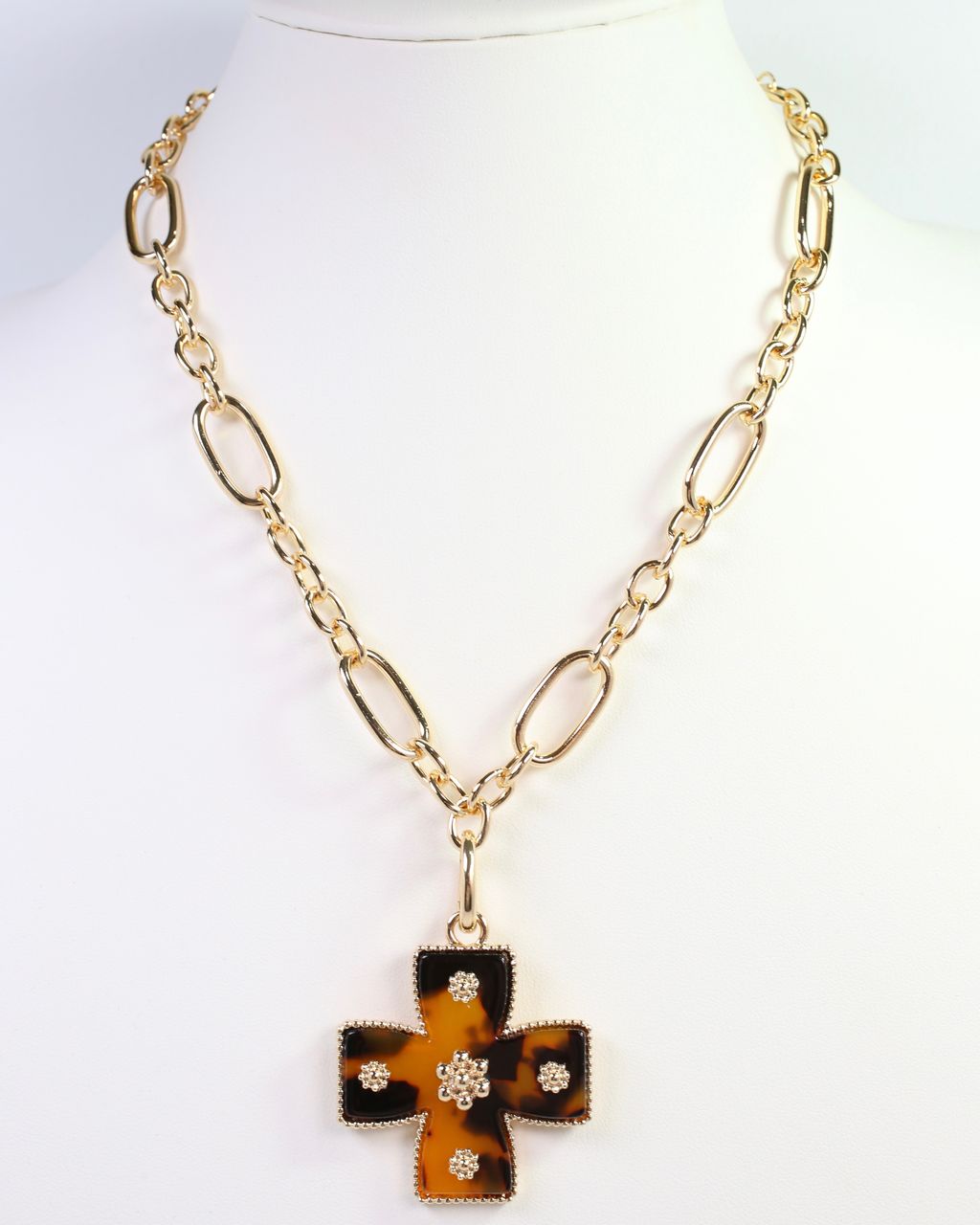 Carol Small Cross Charm Tortoise
