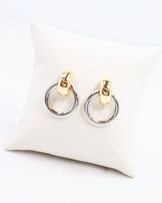 Radcliffe Circle Drop Earring Gold Silver