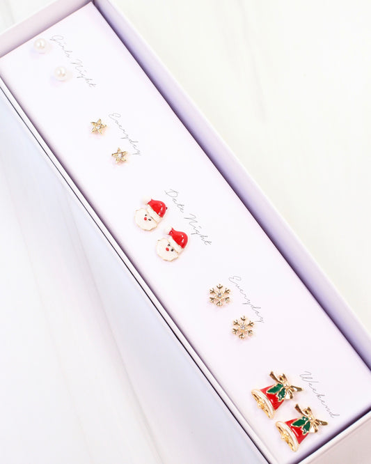 Santa Bells Earring Set Red