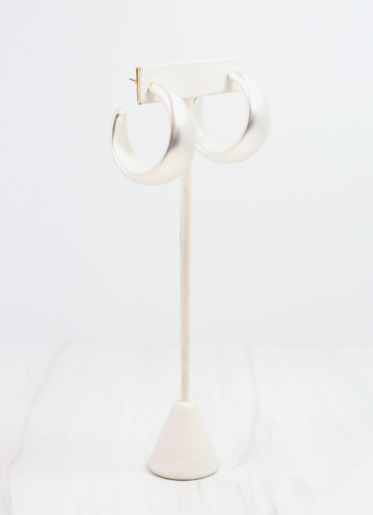 Ridgeway Hoop Earring Matte Silver