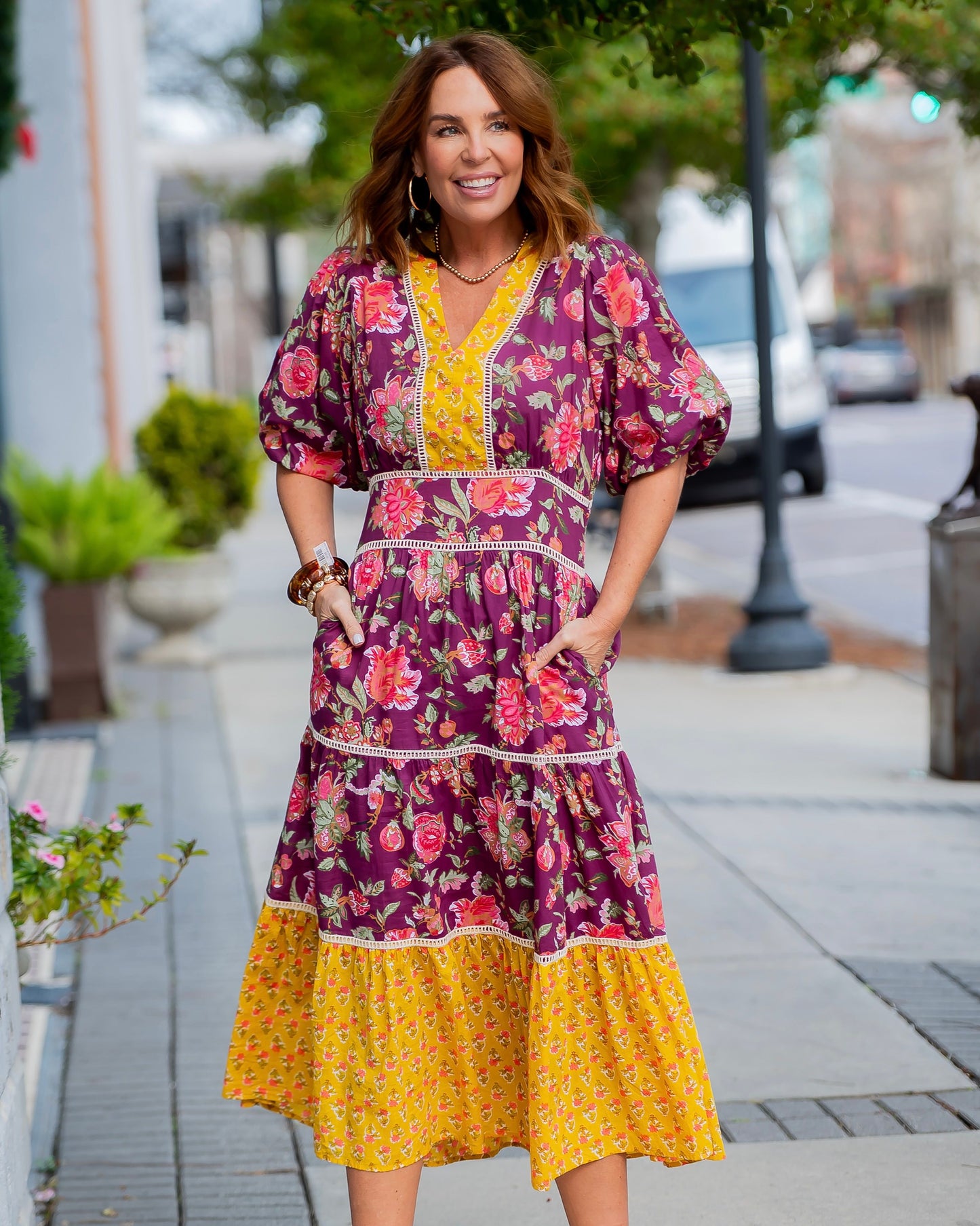 Julesburg Puff Sleeve Floral Dress