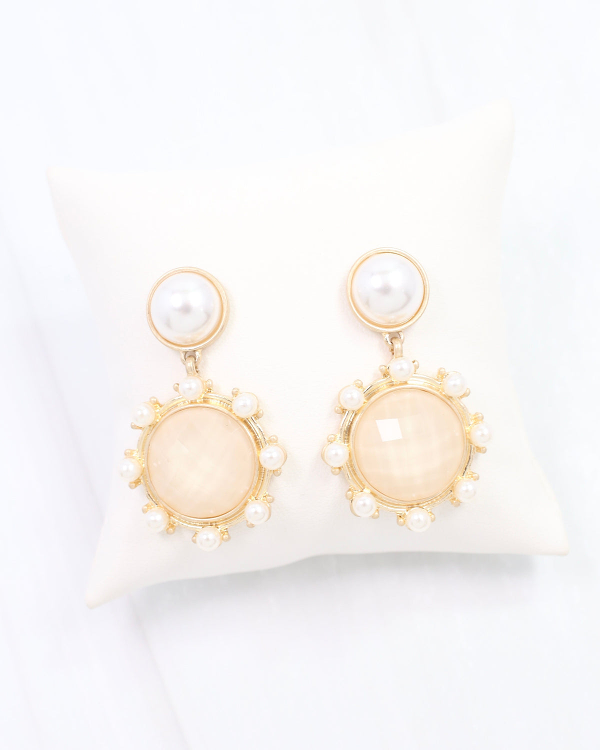 Mayra Faceted Pearl Earring Ivory