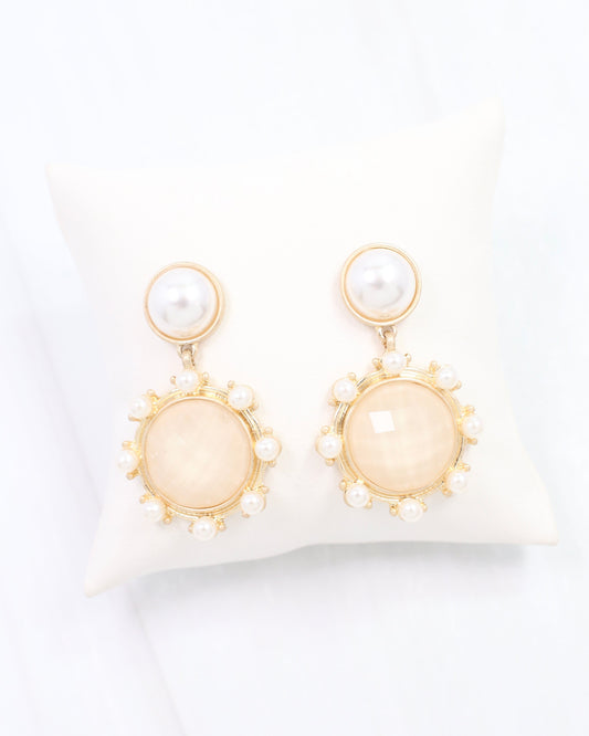 Mayra Faceted Pearl Earring Ivory