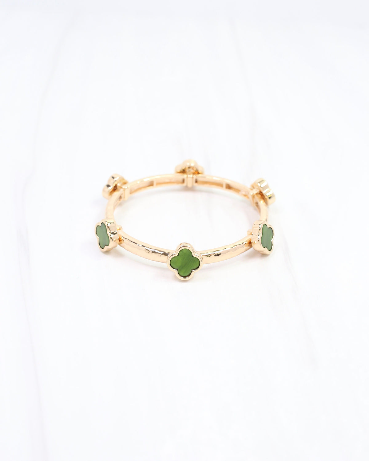 Reuben Clover Stretch Bracelet Green