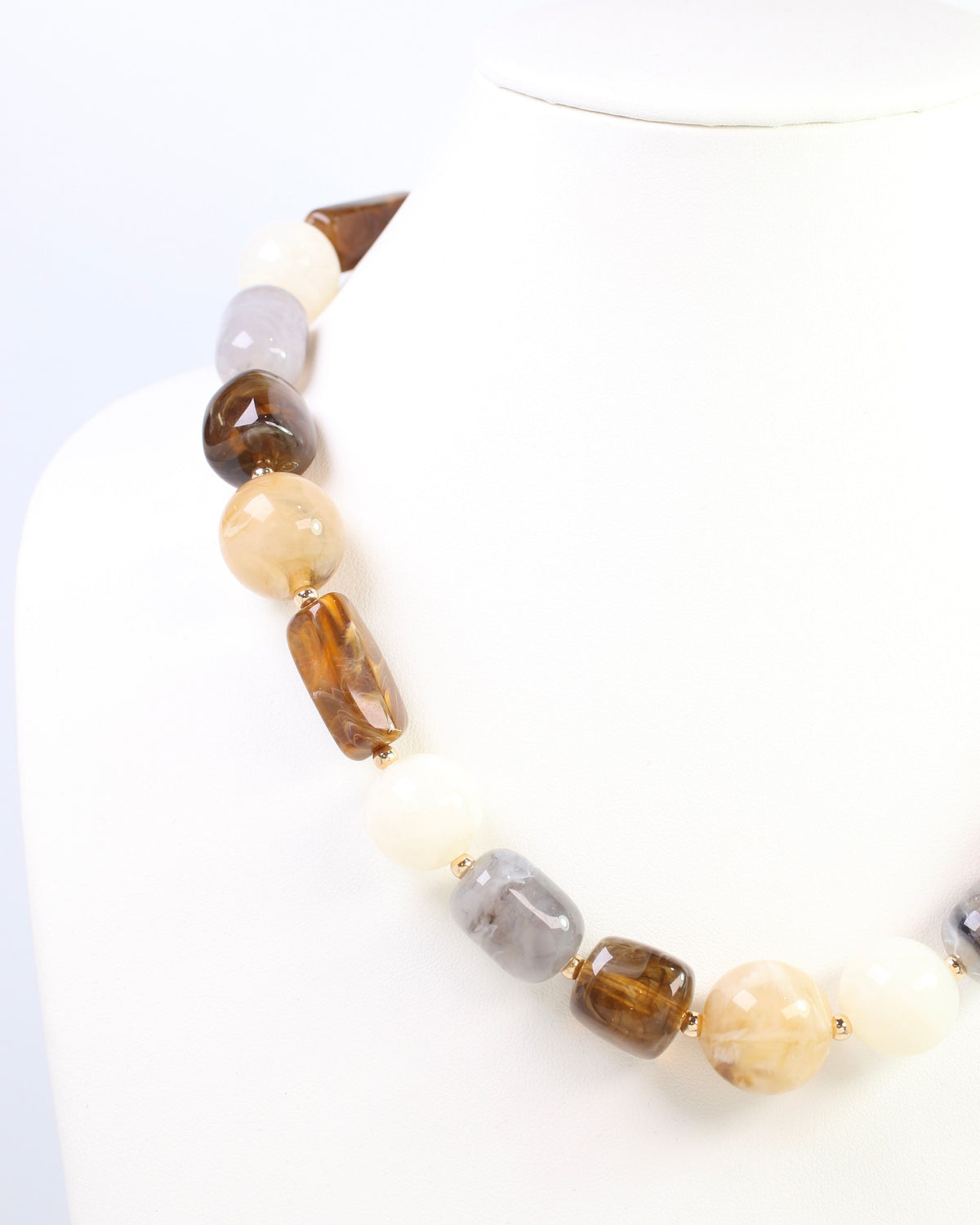 Mikela Beaded  Necklace Brown Multi