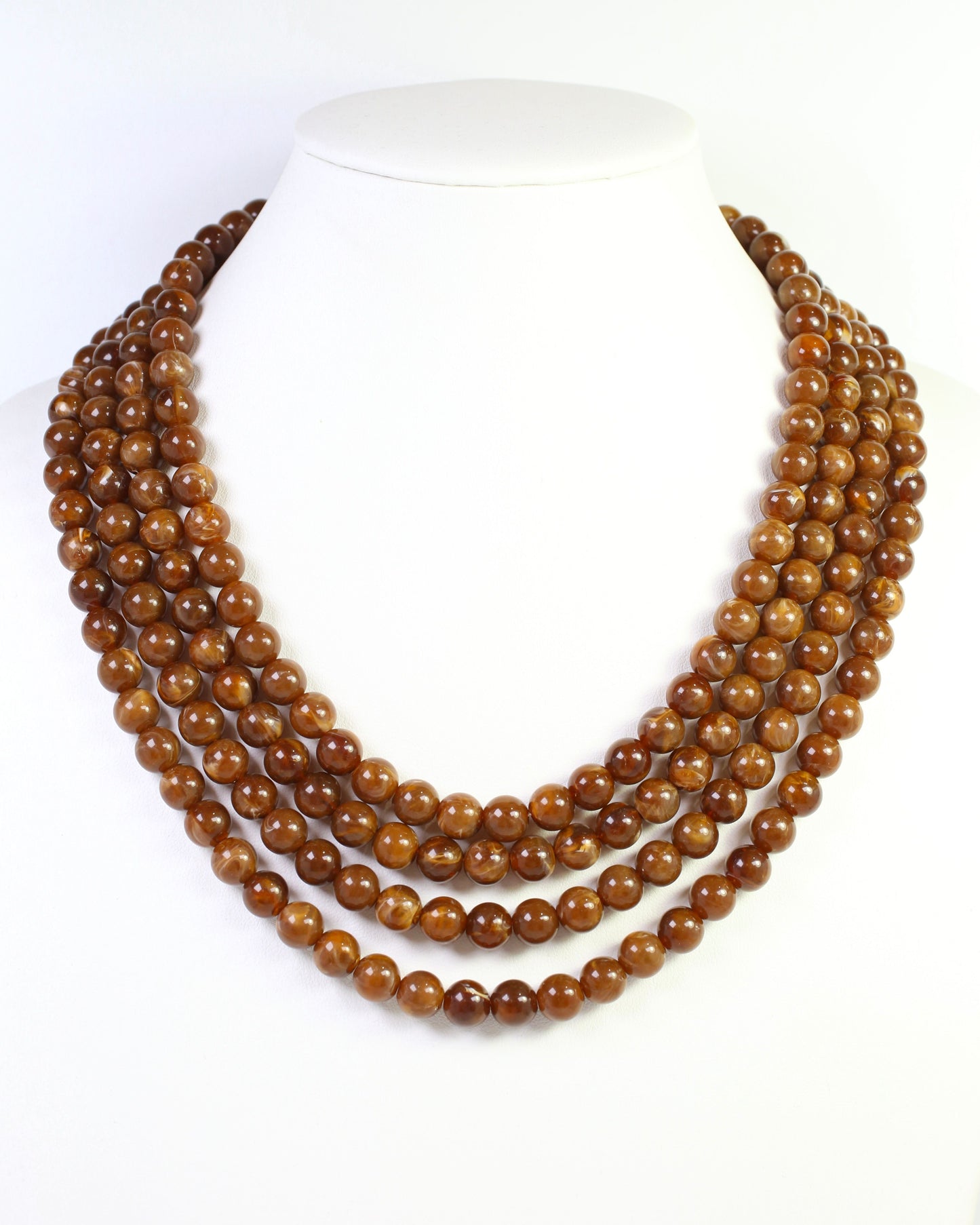 Micah Beaded Buckle Necklace Brown