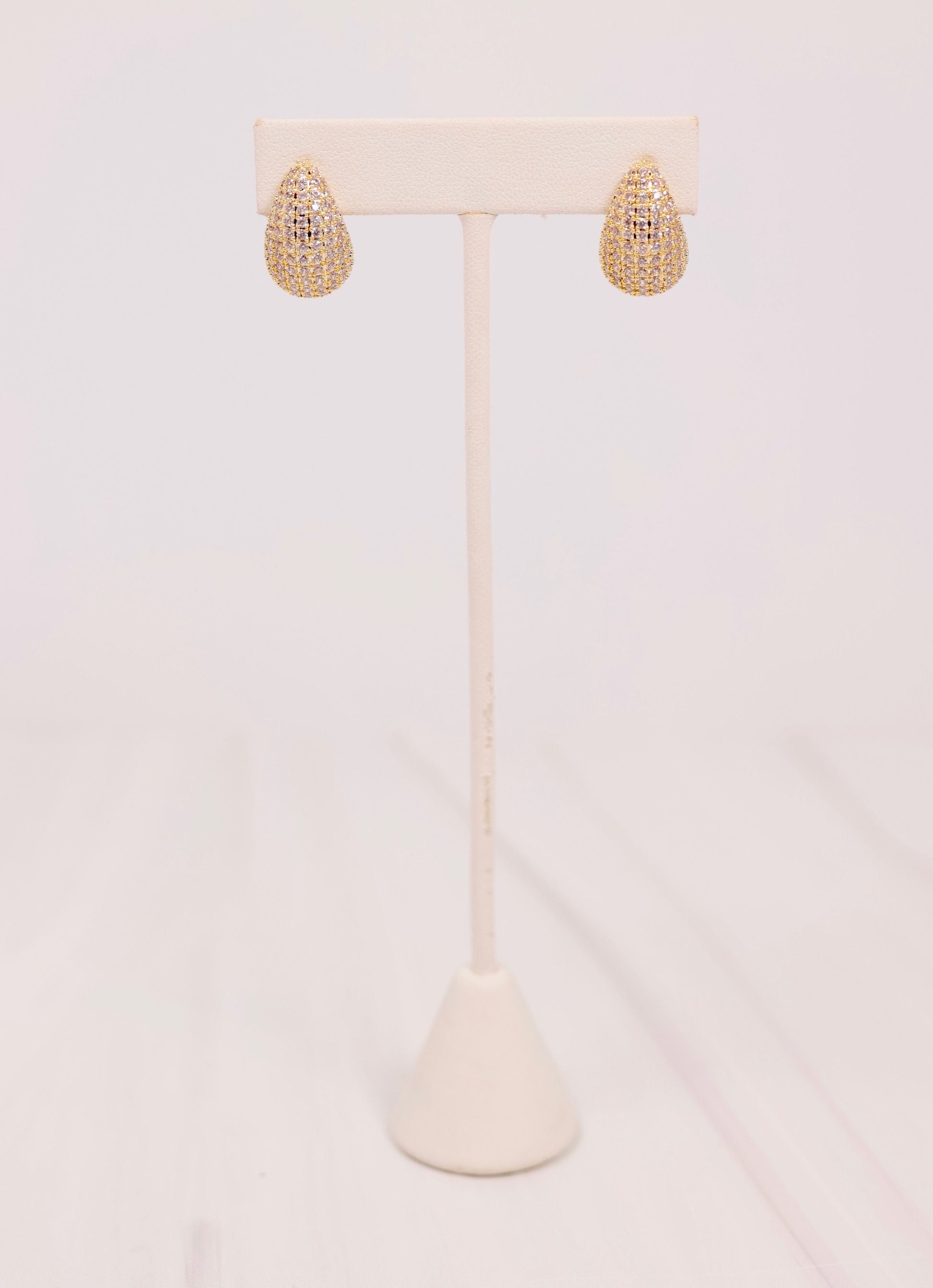 Diaz CZ Drop Earring GOLD - Caroline Hill