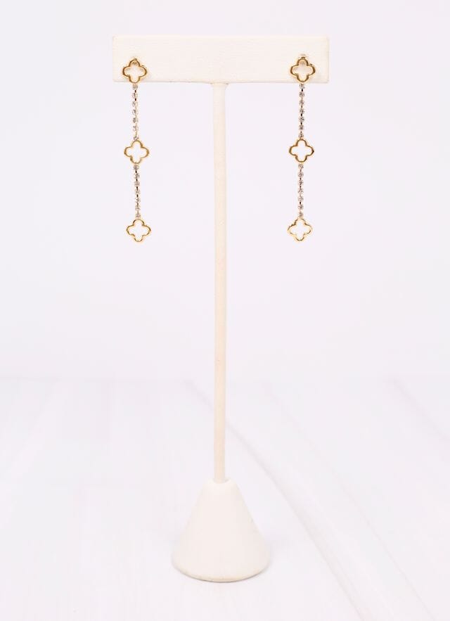 Dickinson CZ Clover Drop Earring GOLD - Caroline Hill