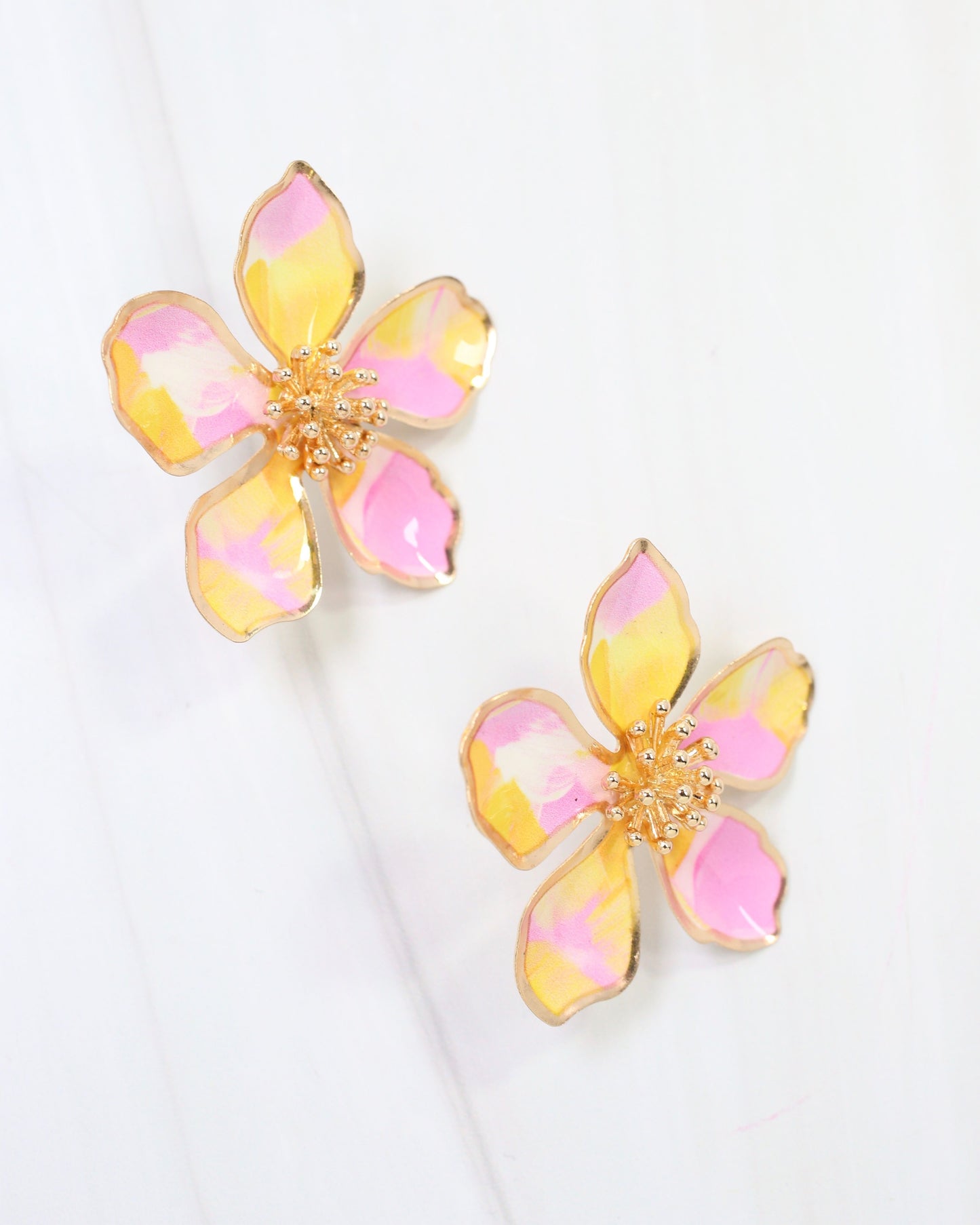 Monett Flower Post Earring Pink