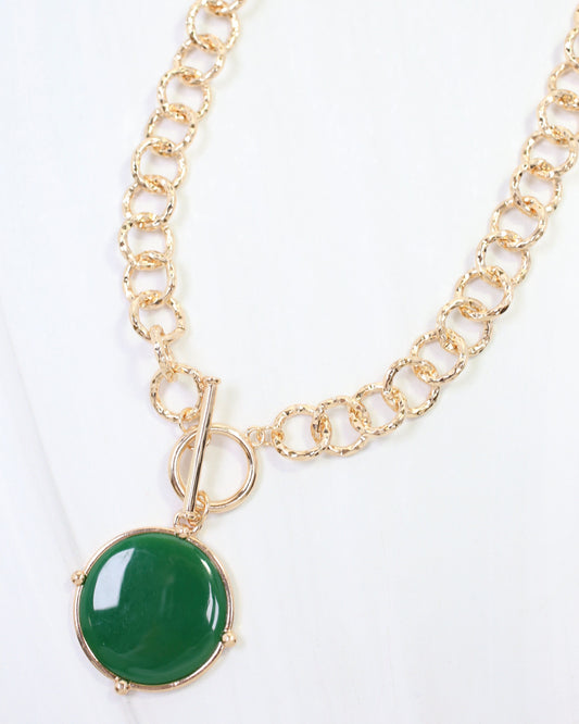 McKinley Pendant Toggle Necklace Green