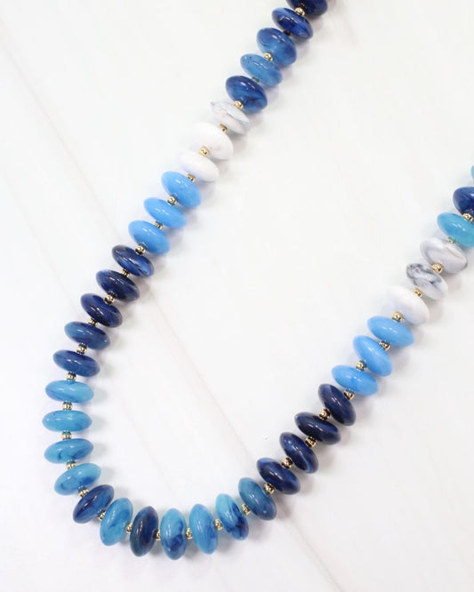 Belfast Stone Beaded Necklace Blue Multi