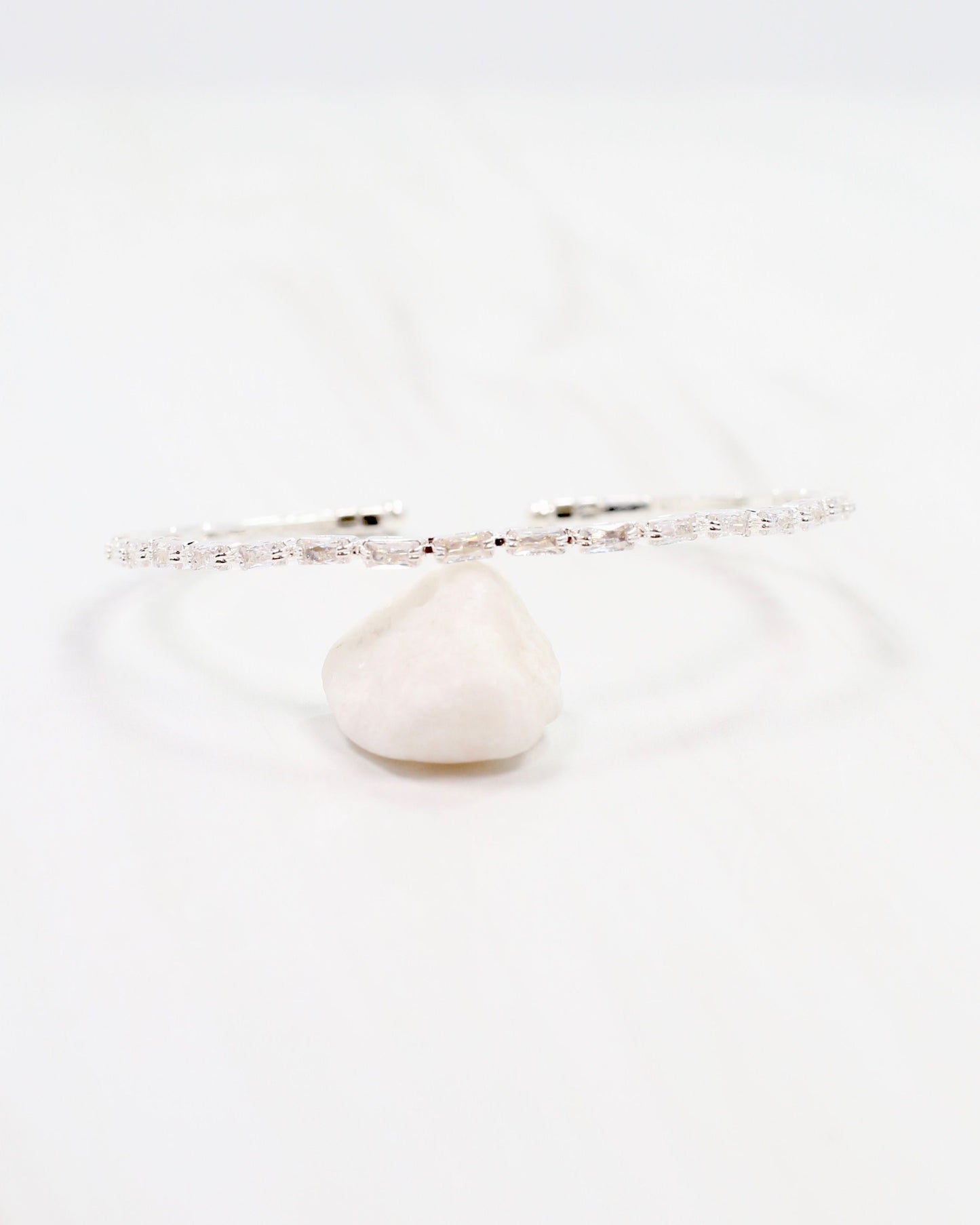 Hawthorne CZ Cuff Bracelet Silver