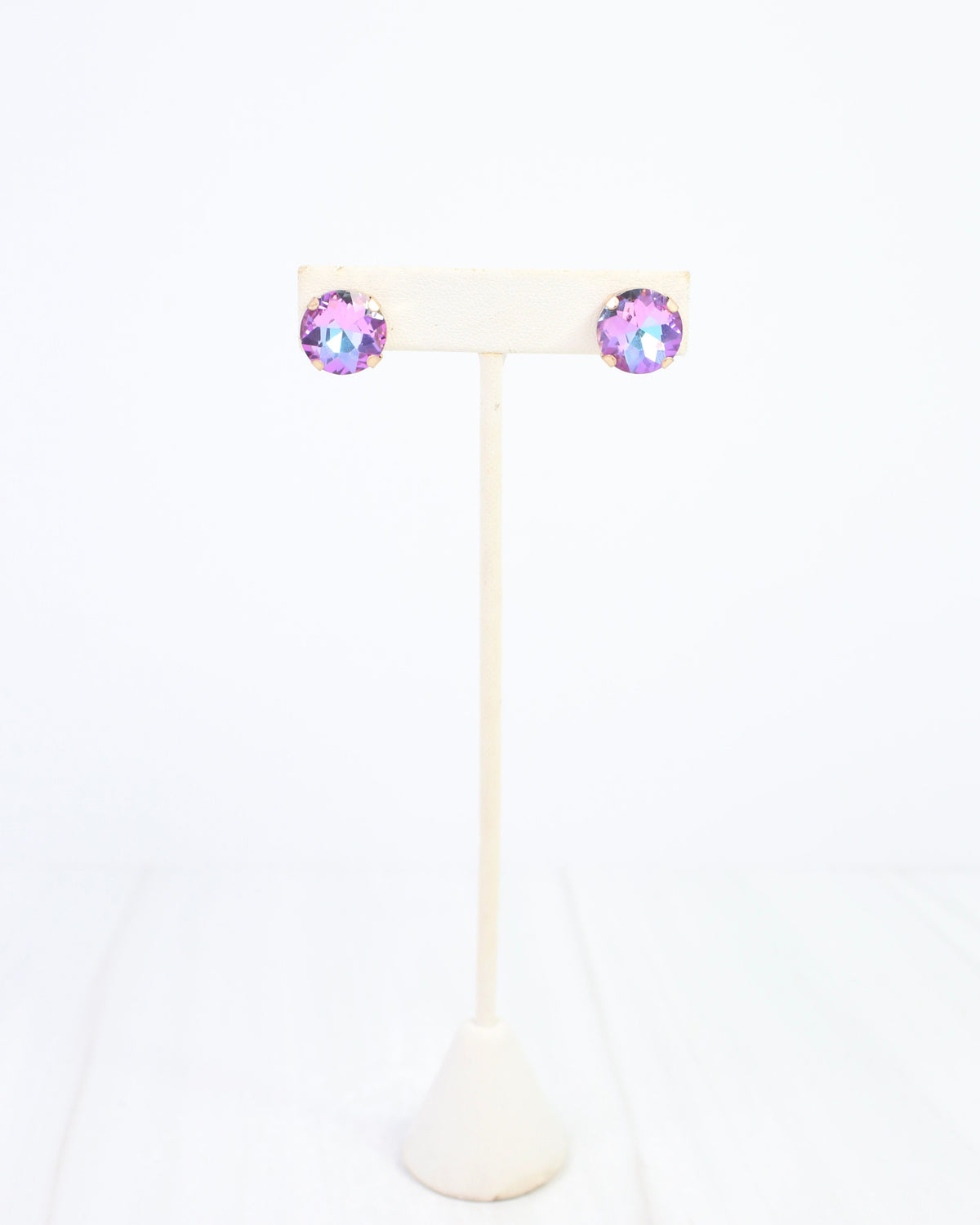 Andi Large Rhinestone Stud Earring Purple AB