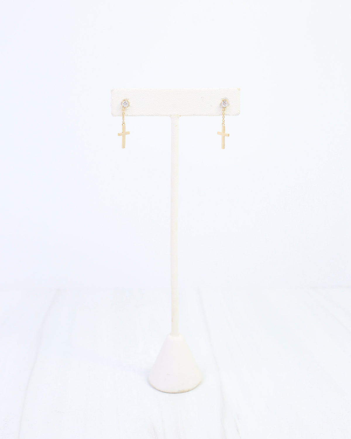 Lyric Cross Dangle Earring WR Gold