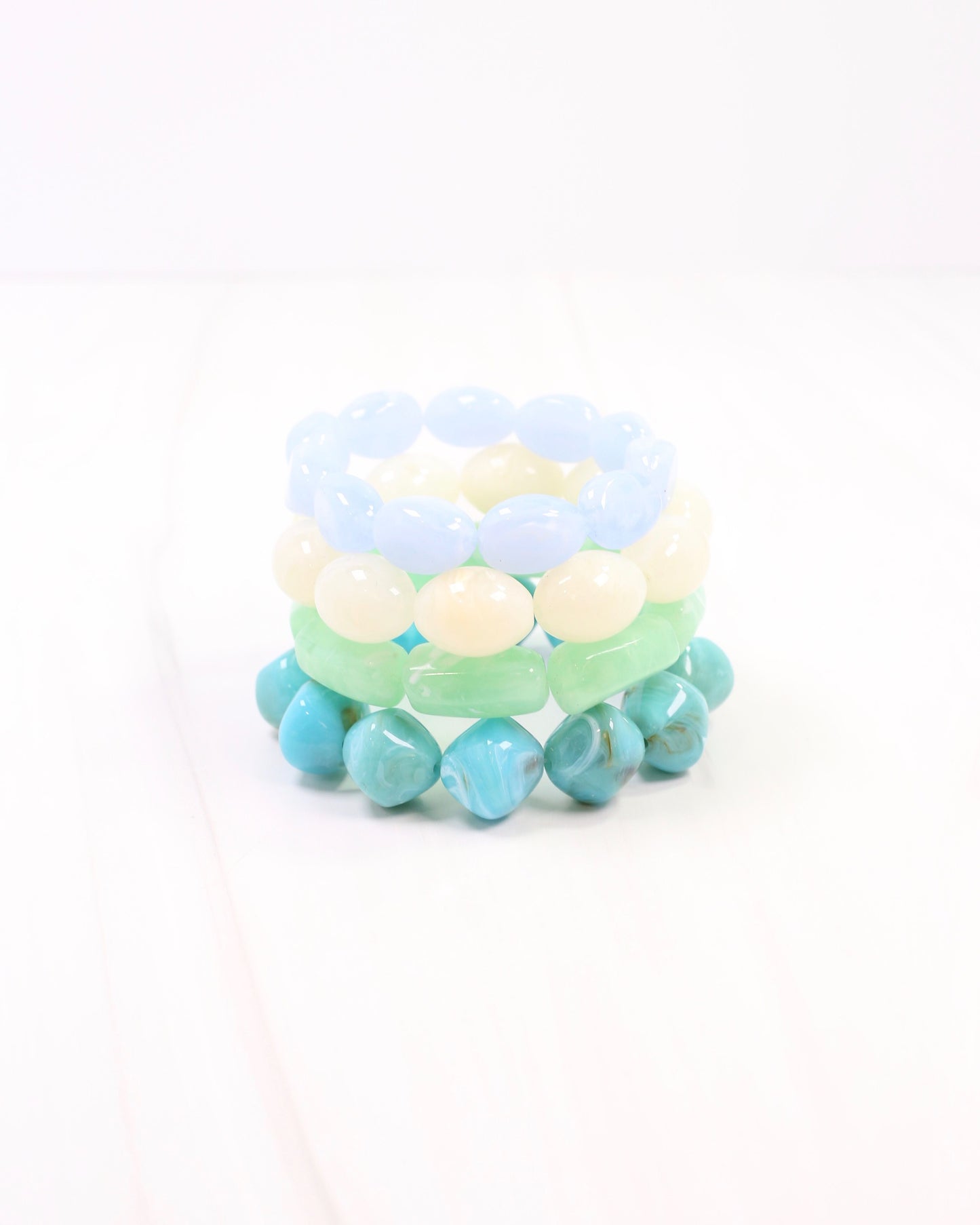 Joplin Marble Beaded Bracelet Set Mint