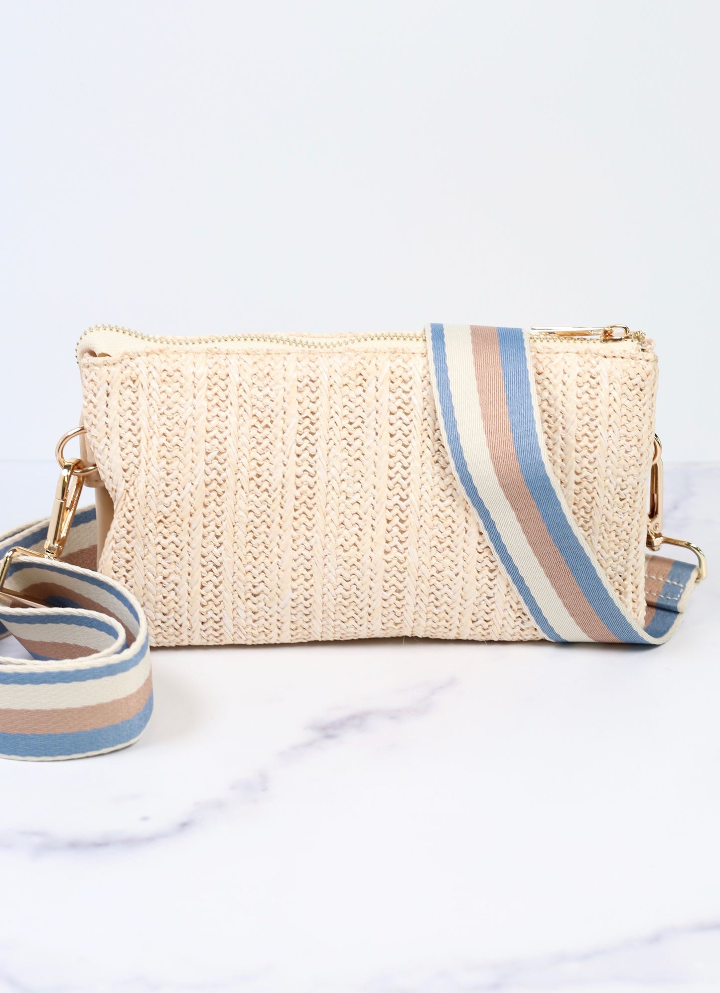 Layla Crossbody Strap Blue Stripe