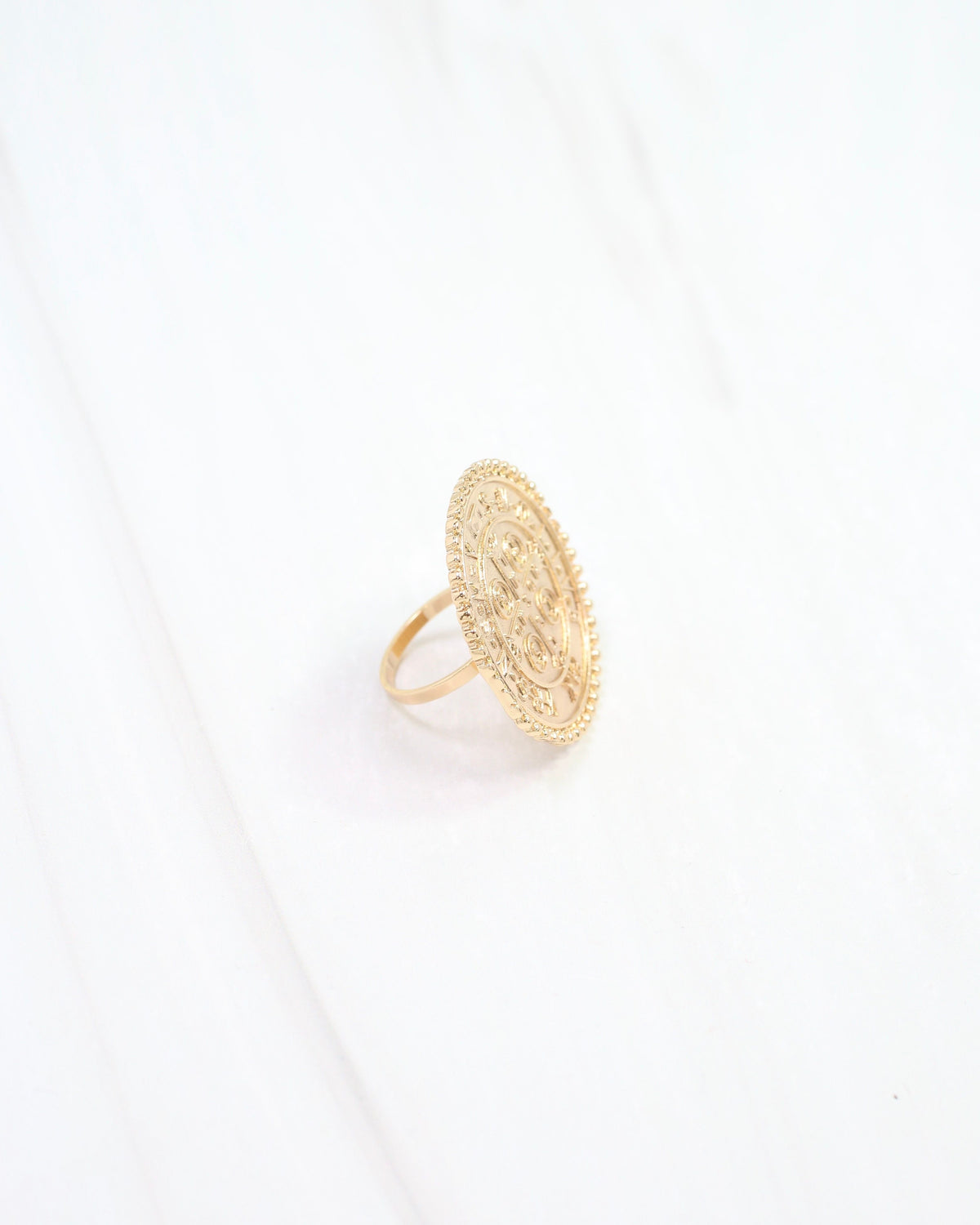 Corine Coin Scarf Ring Gold
