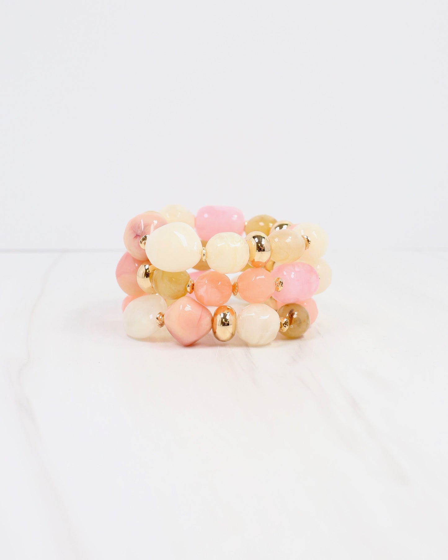 Ambridge Stone Stretch Bracelet Set Pink Multi