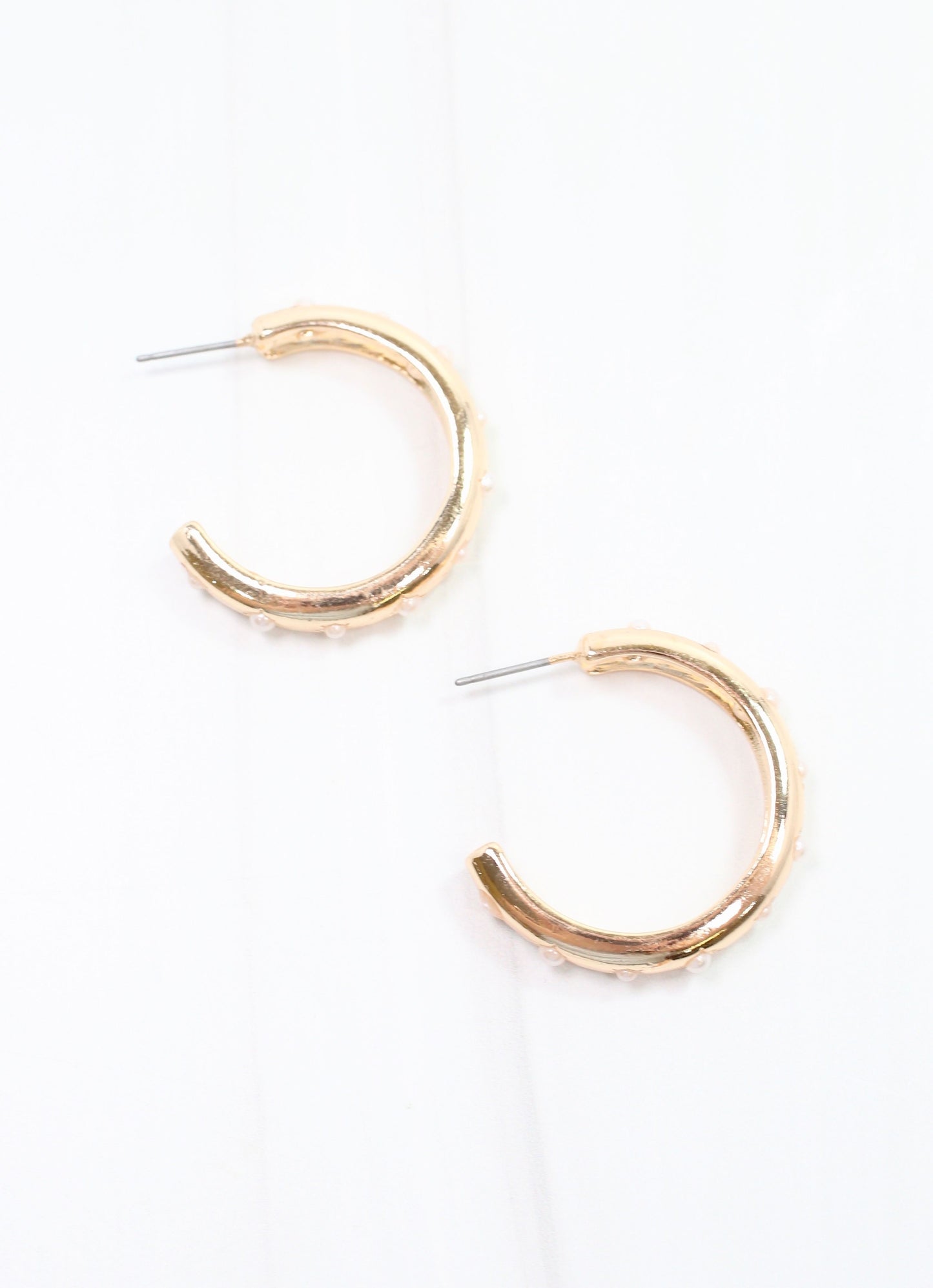 Dorothi Pearl Hoop Earring Gold