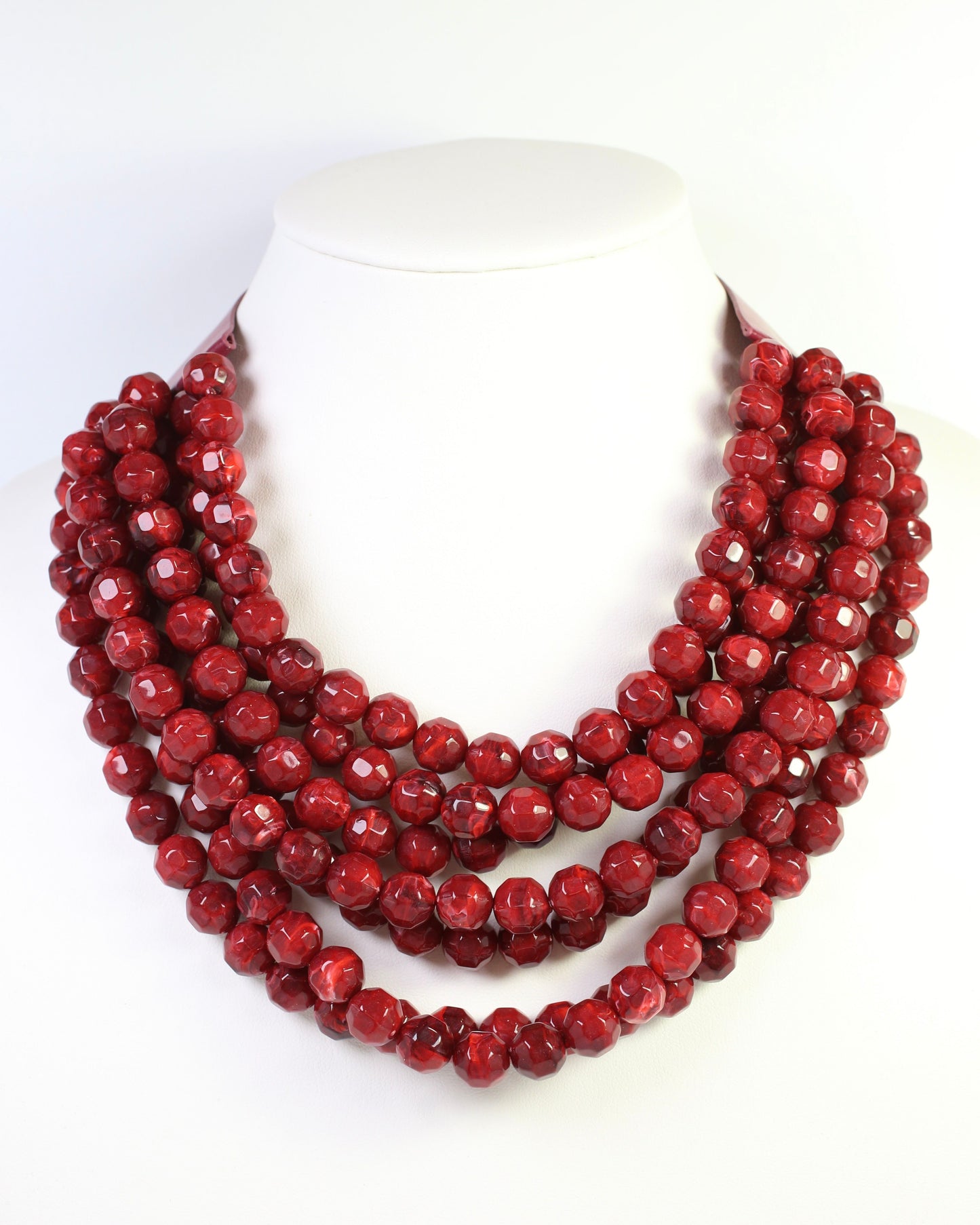 Cadence Layered Beaded Necklace Garnet