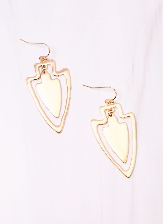 Eames Arrowhead Earring MATTE GOLD - Caroline Hill