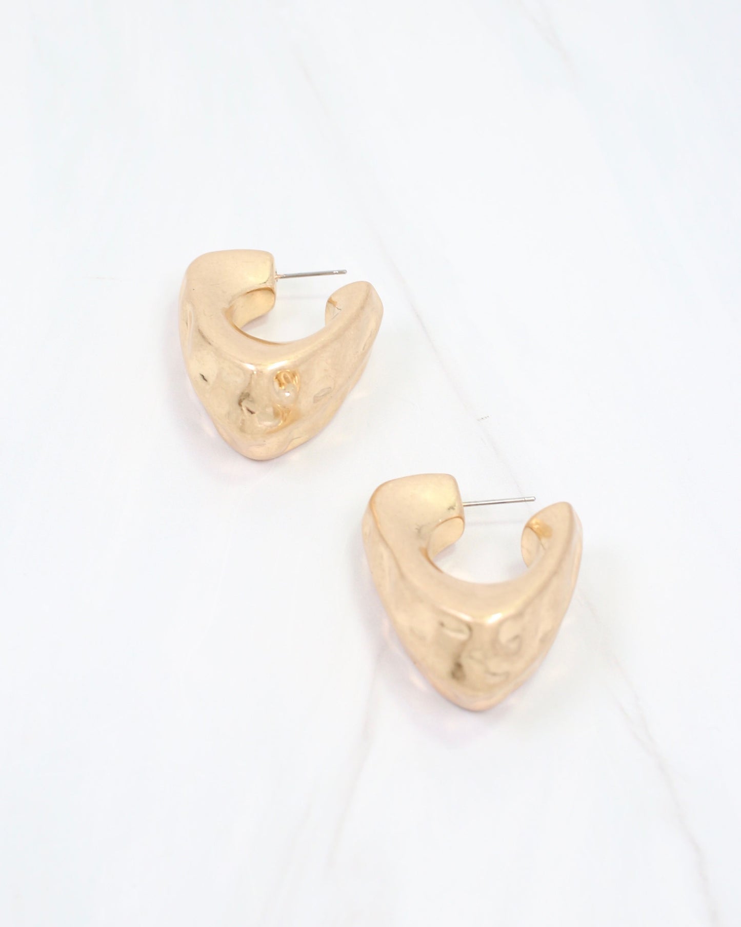 Kaylee Hammered Hoop Worn Gold