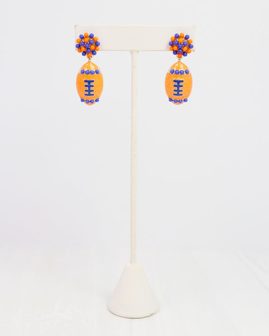 Adler Football Earring Orange Blue