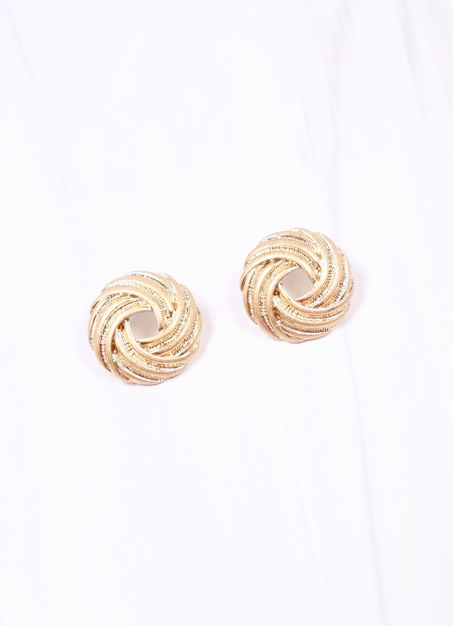 Eileen Knot Stud Earring GOLD - Caroline Hill