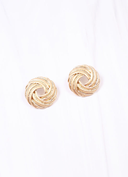 Eileen Knot Stud Earring GOLD - Caroline Hill