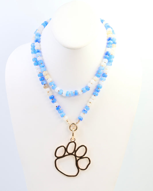 Ellison Stone Necklace Blue White